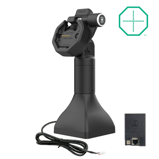 RAM Mounts GDS 7-inch key-locking pedestal dock with PoE for IntelliSkin Thin-Case tablets with rear pogo pads – main product photo