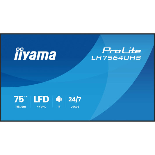 iiyama ProLite LH7564UHS-B1AG 75" 4K Digital Signage Display – official product photo 2 (LH7564UHS-B1AG)