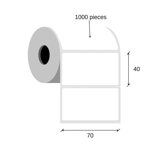 SCANSHOP thermal label roll 70 x 40 mm diagram