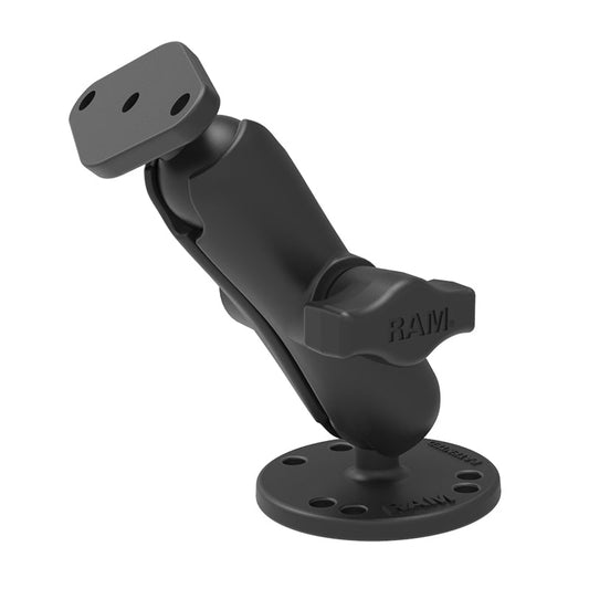 RAM Mounts B-size double ball drill-down mount with diamond plate, medium arm (RAM-B-138U) – product photo