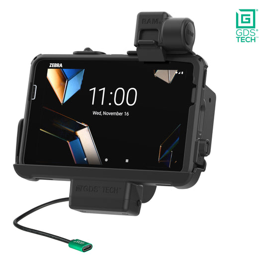 RAM Mounts GDS powered dock with latch for Zebra ET40, ET45 and ET401 8-inch tablets in IntelliSkin – product photo