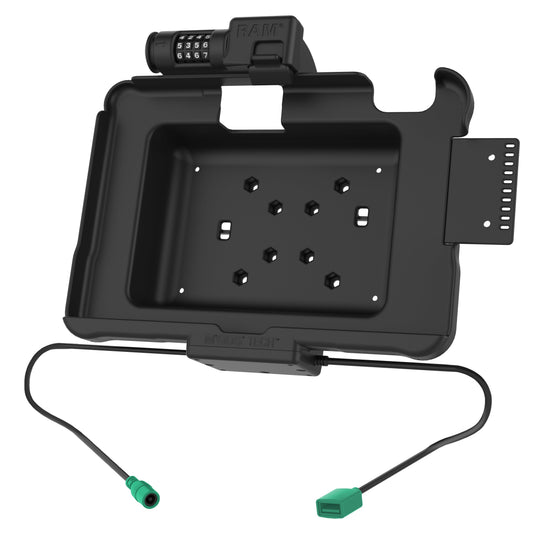 RAM Mounts combination-locking GDS power + data dock with USB-A for Zebra ET5x 10.1" rugged tablets – alternative view