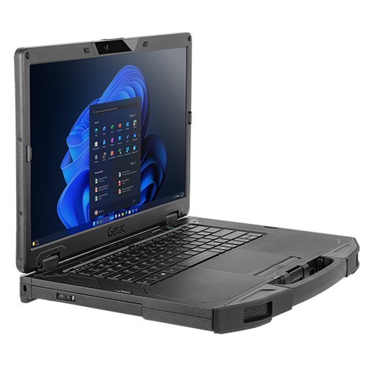 Getac S510 SU1N6CQ3SFXX left three-quarter view showing side ports and keyboard
