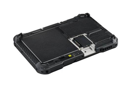 Panasonic TOUGHBOOK G2 mk3 (4G LTE, micro-SD reader, fingerprint reader, UK plug) rear view showing the modular expansion bay