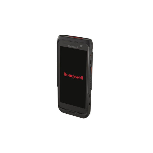 Honeywell CT47 5.5-inch all-touch Android mobile computer, black, extended-range 2D imager, 5G + Wi-Fi, 8 GB / 128 GB (CT47-X1N-5ED1E0G) – angled view