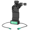 RAM Mounts GDS Uni-Conn dokstacija ar slēdzeni labajā pusē, barošana + USB-A pieslēgvieta, IntelliSkin vāciņiem (RAM-GDS-DOCKLR-U1CDU)