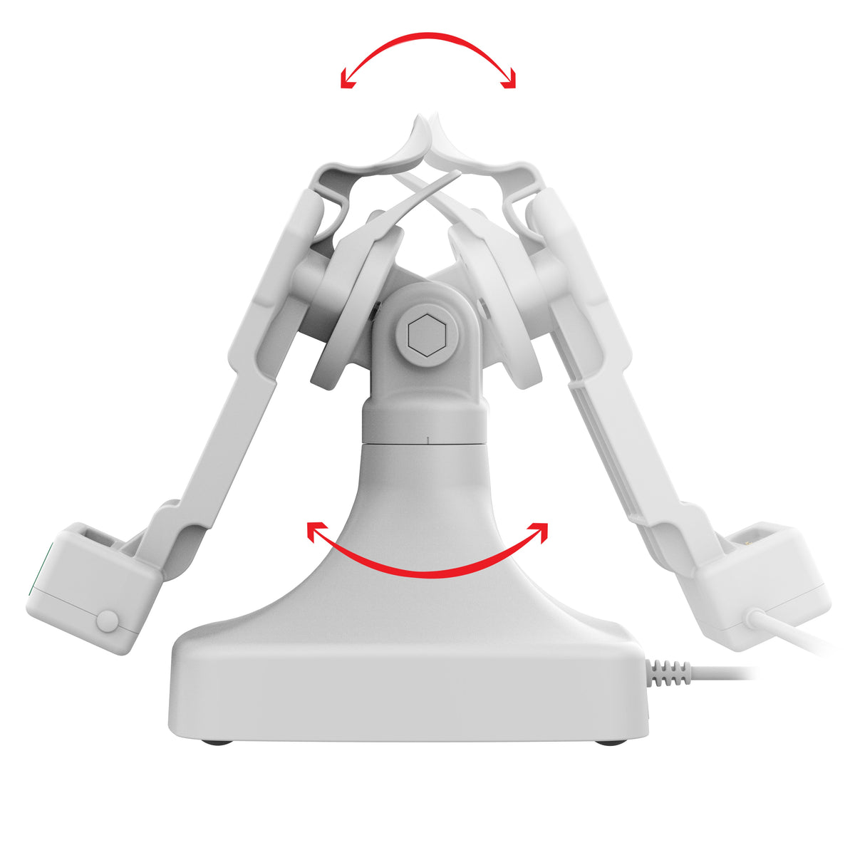 RAM Mounts GDS tilt and swivel dock with PoE and two USB-A ports for IntelliSkin tablets with Uni-Conn adapter in grey – additional view