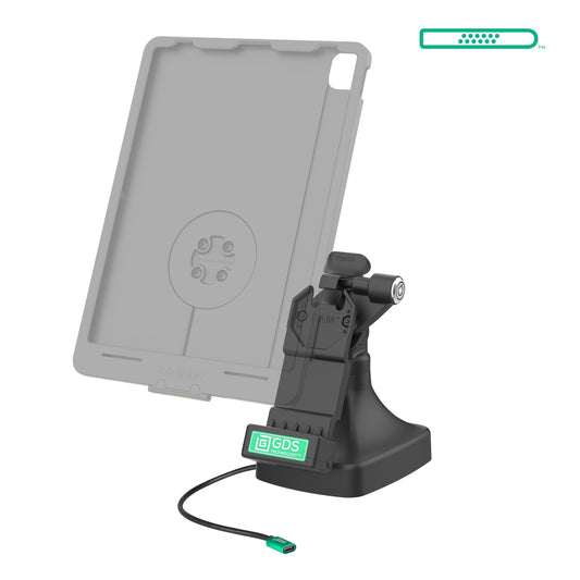 RAM Mounts GDS key-locking tilt and swivel dock with USB-C and two USB-A ports for IntelliSkin tablets with Uni-Conn adapter – alternative view