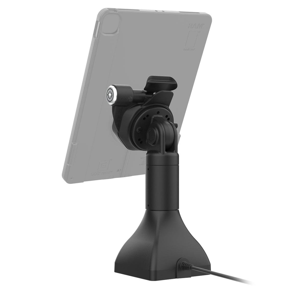 RAM Mounts GDS 7-inch key-locking pedestal dock with USB-C for IntelliSkin Thin-Case tablets with rear pogo pads – additional view