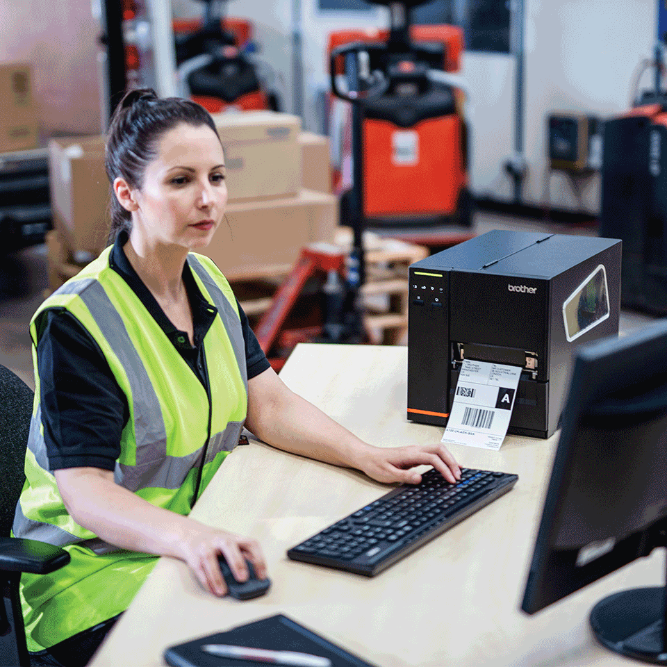 Brother TJ-4522TN industrial label printer – printing labels
