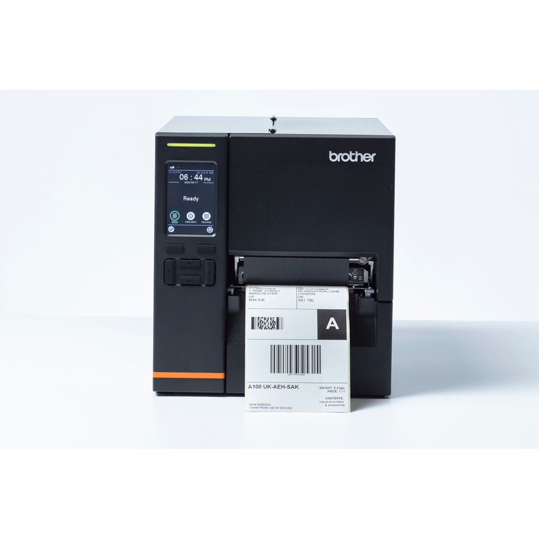 Brother TJ-4021TN industrial label printer – printing a label