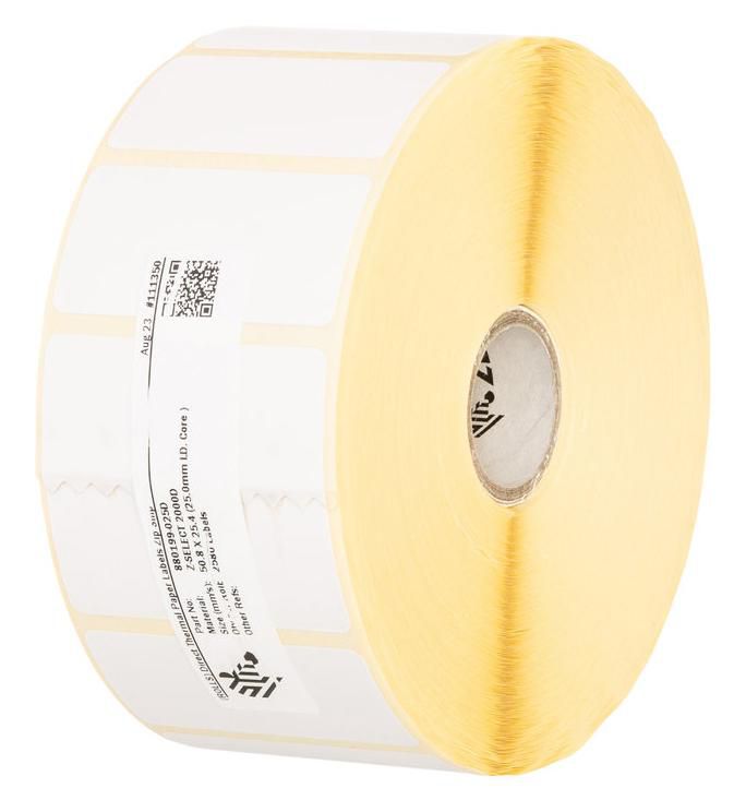 Labels, Zebra, Thermal Paper, Z-Select 2000D, W: 101.6 mm, H: 101.6 mm, D: 127 mm, C: 25.4 mm (800264-405)