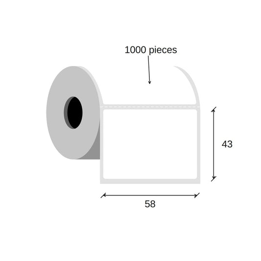 SCANSHOP thermal label roll 58 x 43 mm diagram