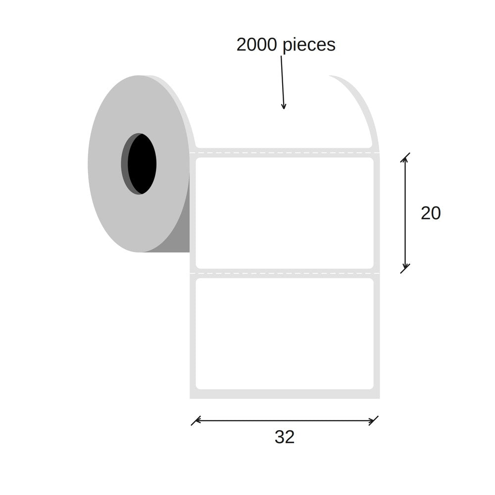 SCANSHOP thermal label roll 32 x 20 mm diagram