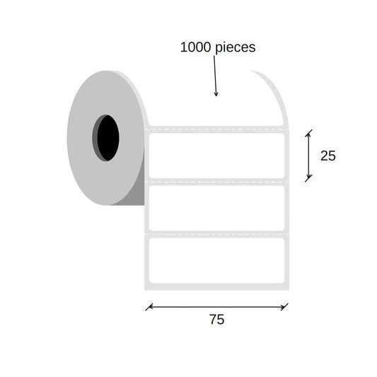 SCANSHOP thermal label roll 75 x 25 mm diagram