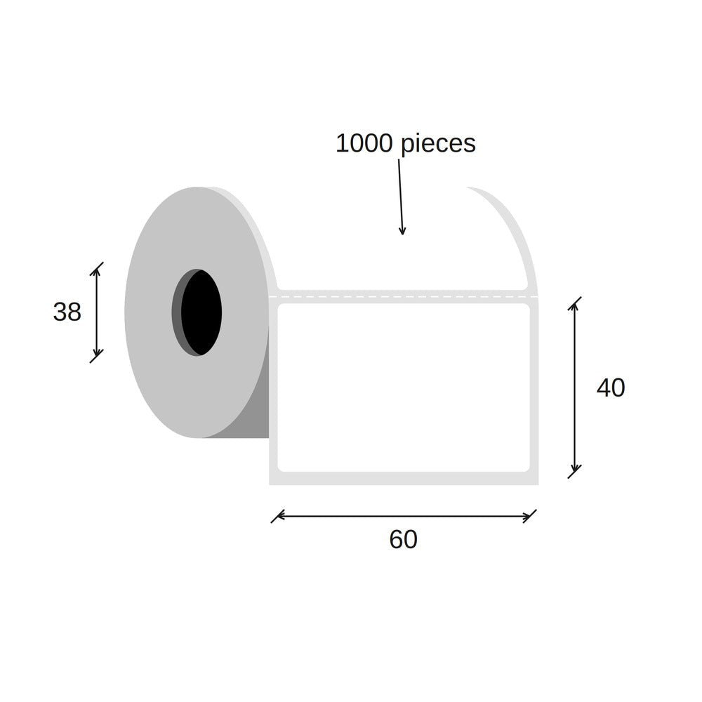 SCANSHOP thermal label roll 60 x 40 mm diagram