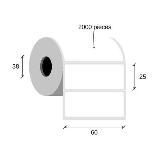 SCANSHOP thermal label roll 60 x 25 mm diagram