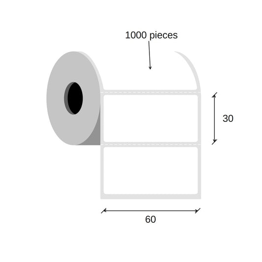 SCANSHOP thermal label roll 60 x 30 mm diagram