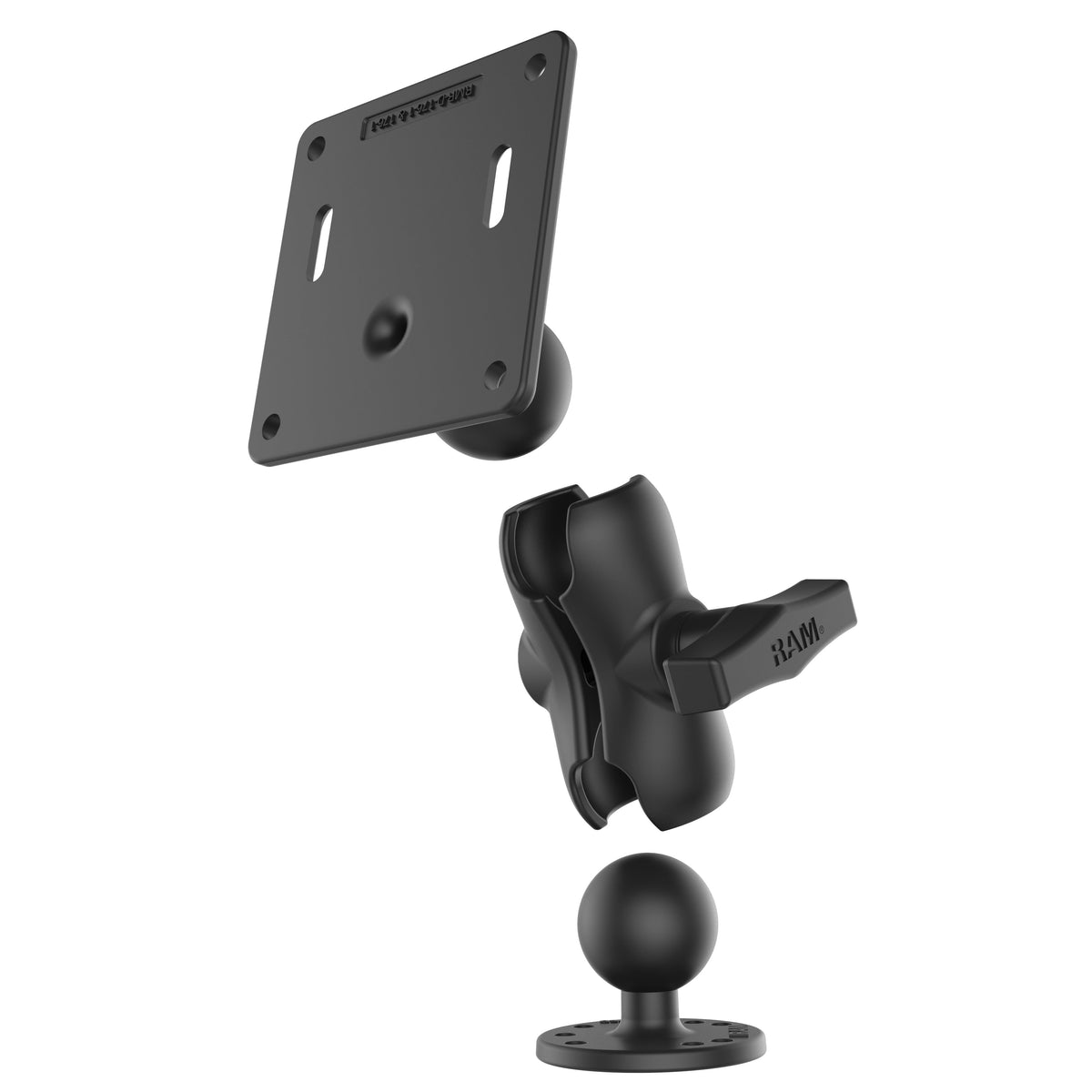 RAM Mounts C-size double ball mount with 75 × 75 mm VESA plate and short arm – additional product photo