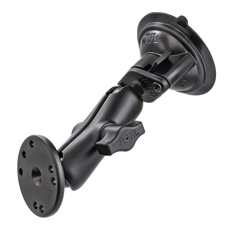 RAM Mounts RAM-B-166-202U twist-lock suction cup double ball mount with round plate