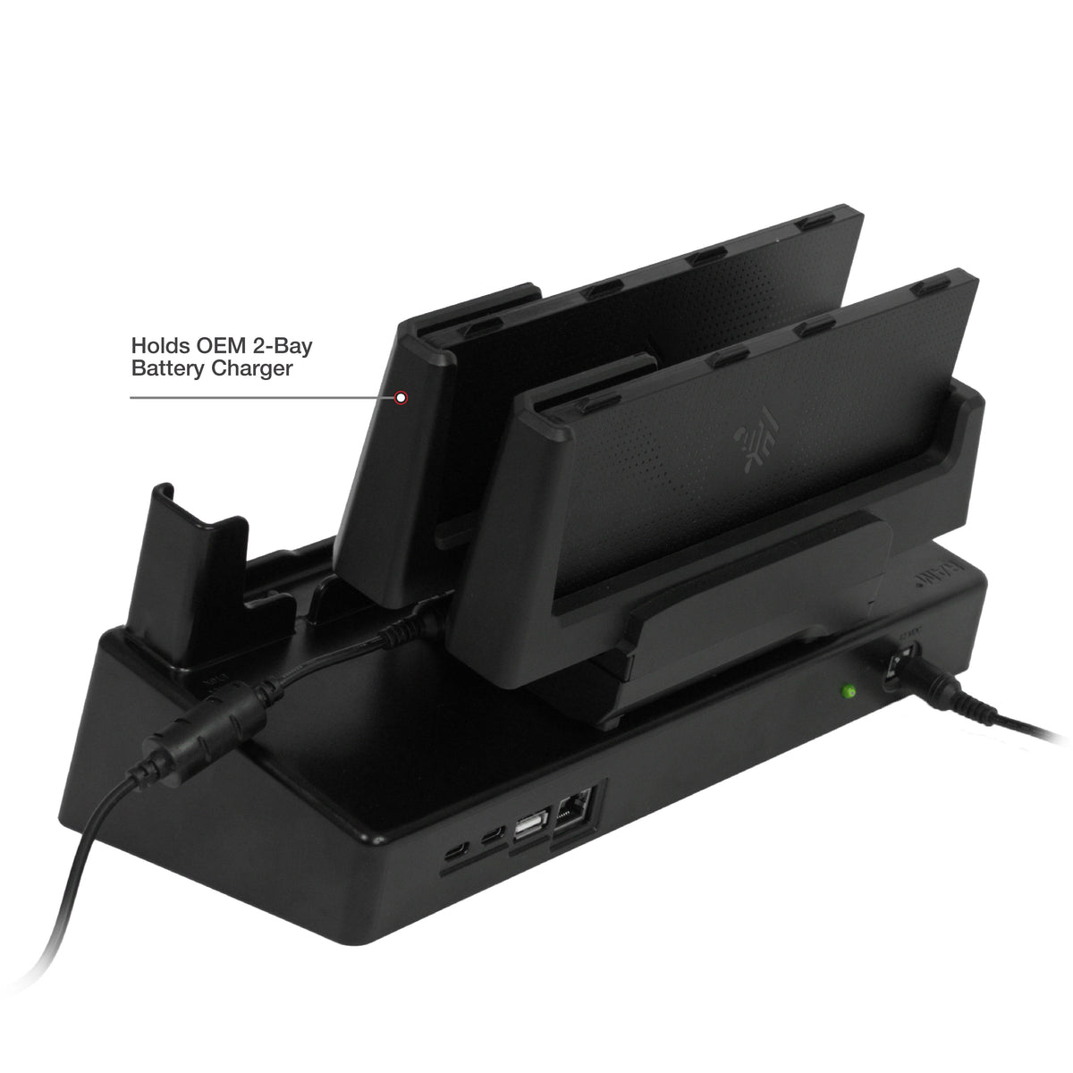 RAM Mounts desktop dock for Zebra ET60 and ET65 with USB-C, USB-A and RJ45 – another angle