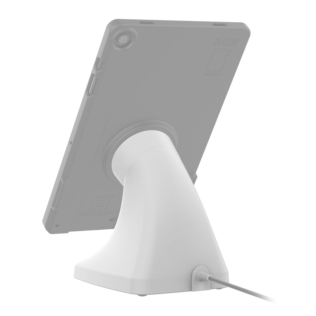 RAM Mounts GDS Uni-Conn magnetic kiosk dock with USB-C for IntelliSkin Thin-Case tablets in grey – additional view