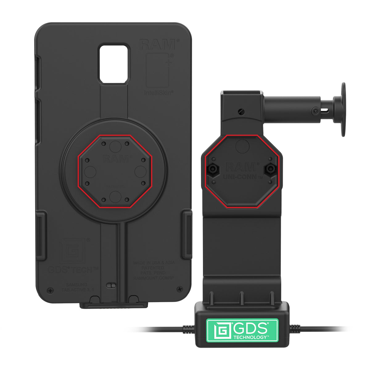 RAM Mounts GDS Uni-Conn tablet dock + USB-A with release button – further view