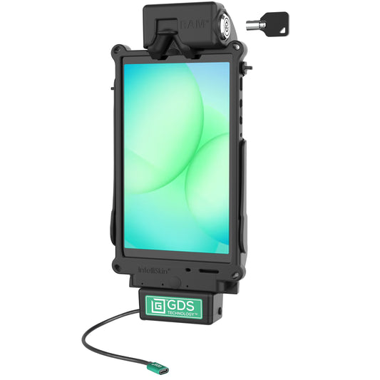 RAM Mounts key-locking GDS Tough-Dock (USB-C) for Samsung Tab A11, A9 and A7 Lite 8.7" in IntelliSkin – product photo