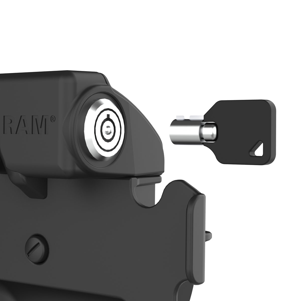 RAM Mounts key-locking GDS Tough-Dock + Dual USB-A for Samsung Tab A11+ and A9+ in IntelliSkin – detail photo
