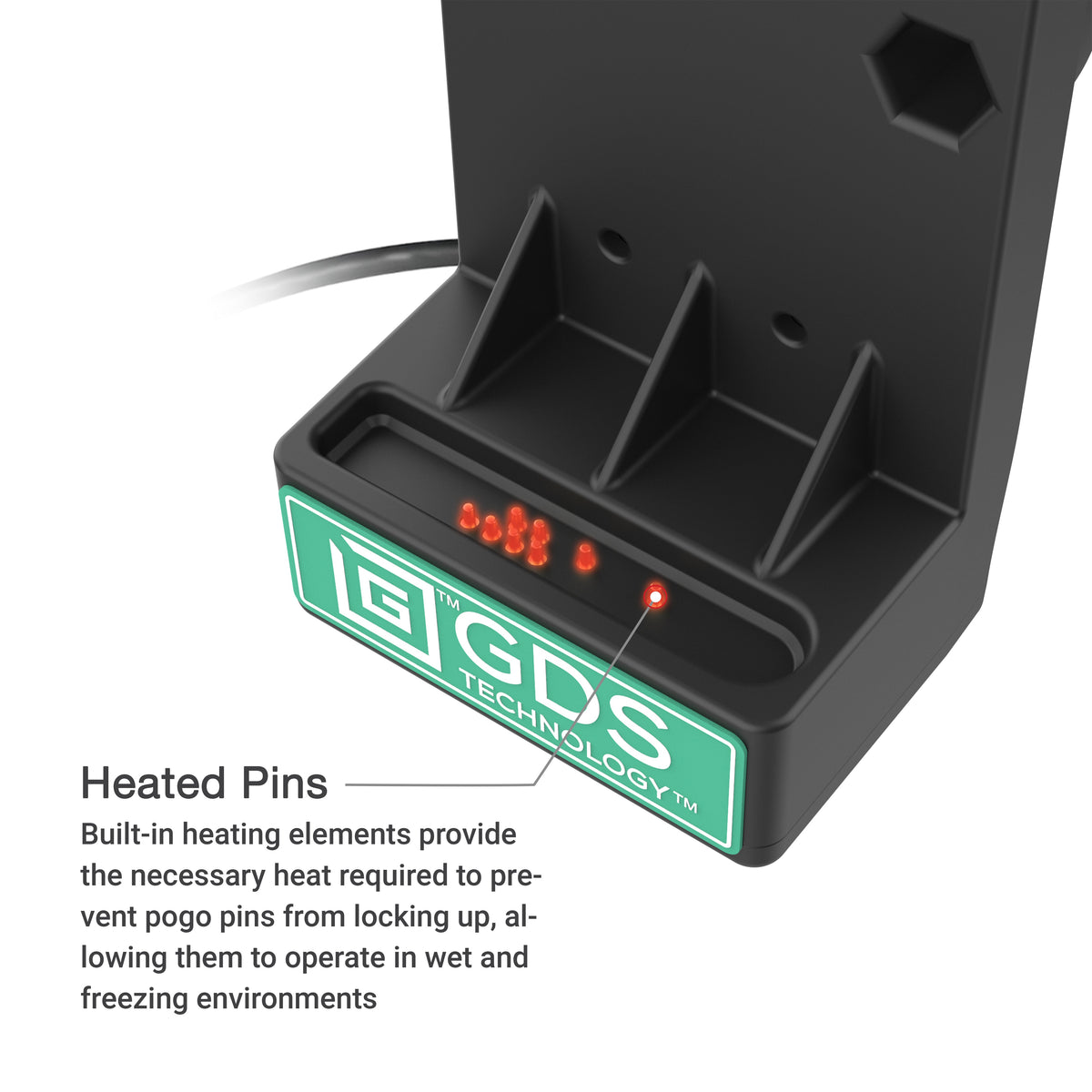 RAM Mounts GDS Uni-Conn locking spring-loaded tablet dock, heated pins – further view
