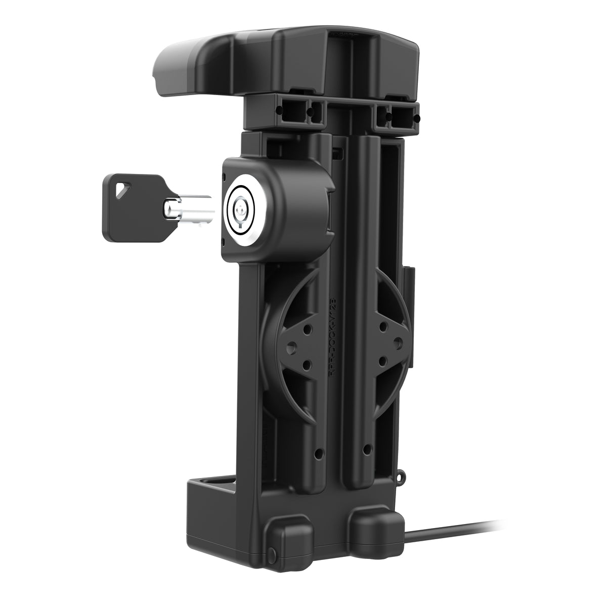 RAM Mounts GDS key-locking powered dock for Zebra TC73 and TC78 in IntelliSkin – another angle
