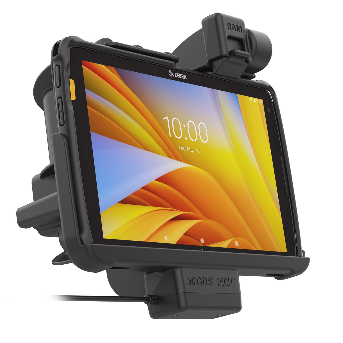 RAM Mounts GDS powered dock with latch for Zebra ET40, ET45 and ET401 10-inch tablets in IntelliSkin – further product photo