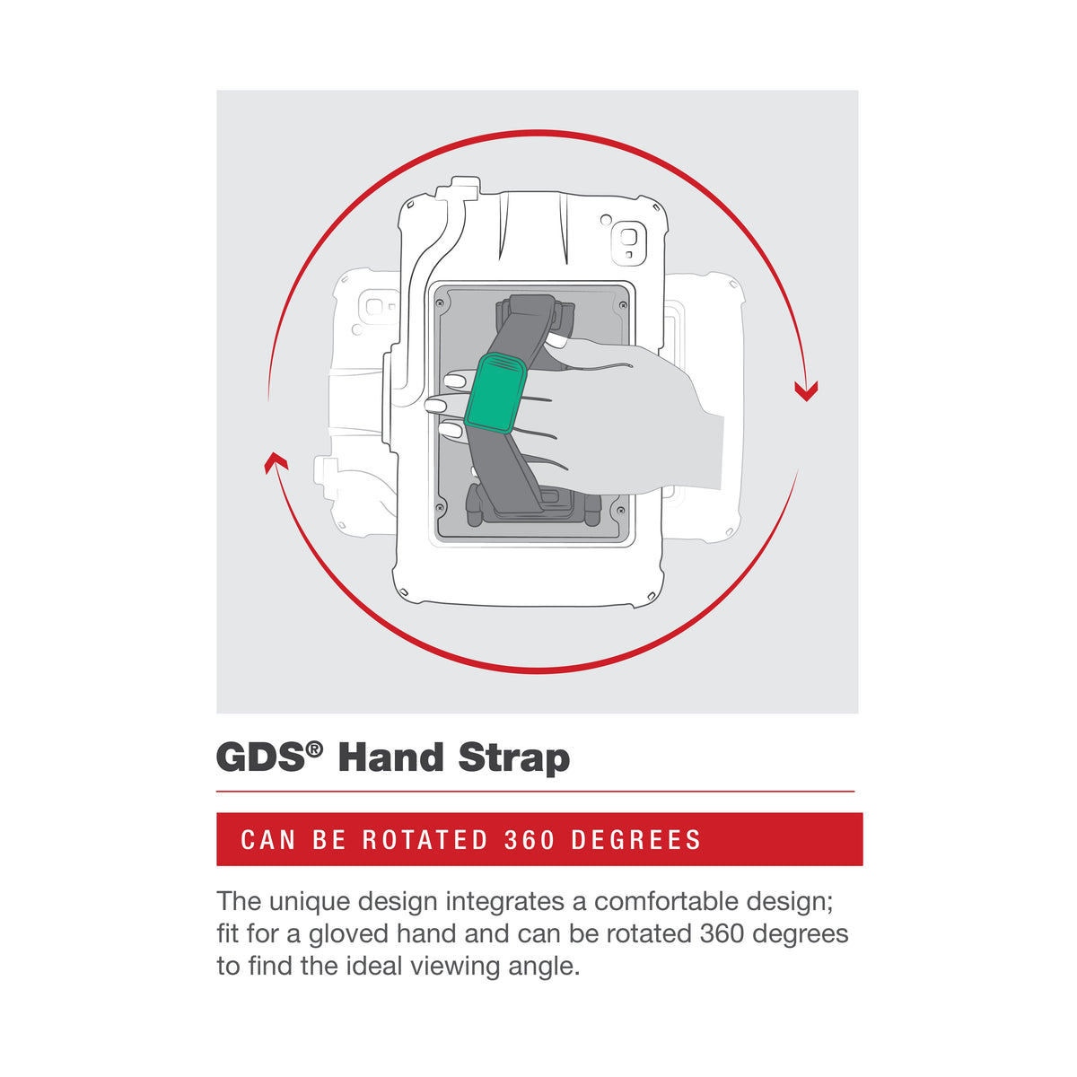 RAM Mounts GDS Hand-Stand Magnetic hand strap and kickstand for Zebra ET4x and ET401 10-inch tablets – further product photo
