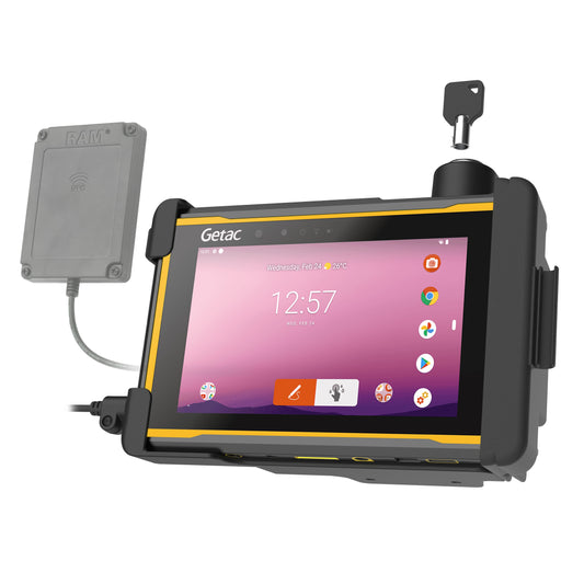 RAM Mounts key-locking Form-Fit holder for Getac ZX70 rugged tablet (NFC Extender compatible) – product photo