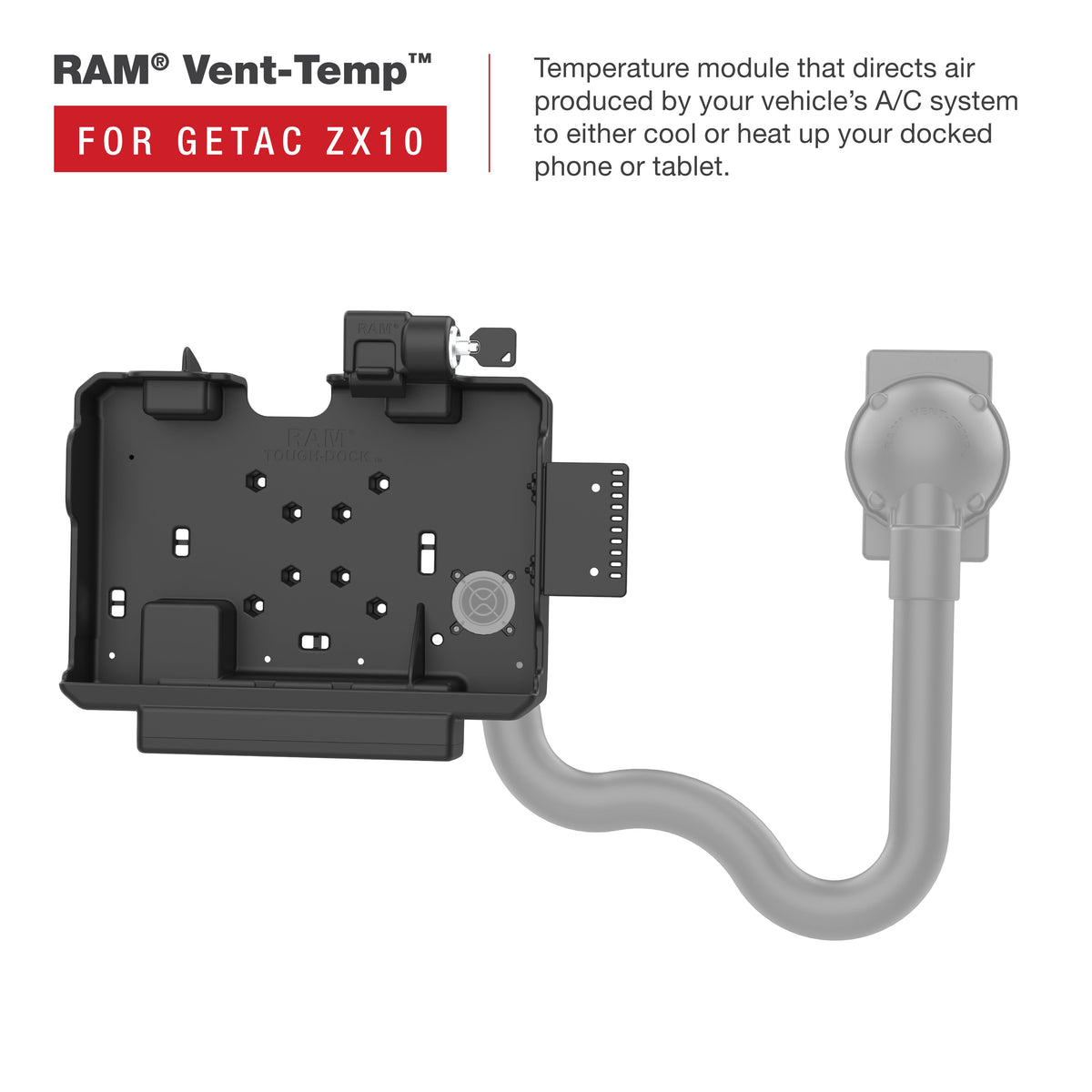RAM Mounts key-locking Form-Fit holder for Getac ZX10 rugged tablet – additional product photo