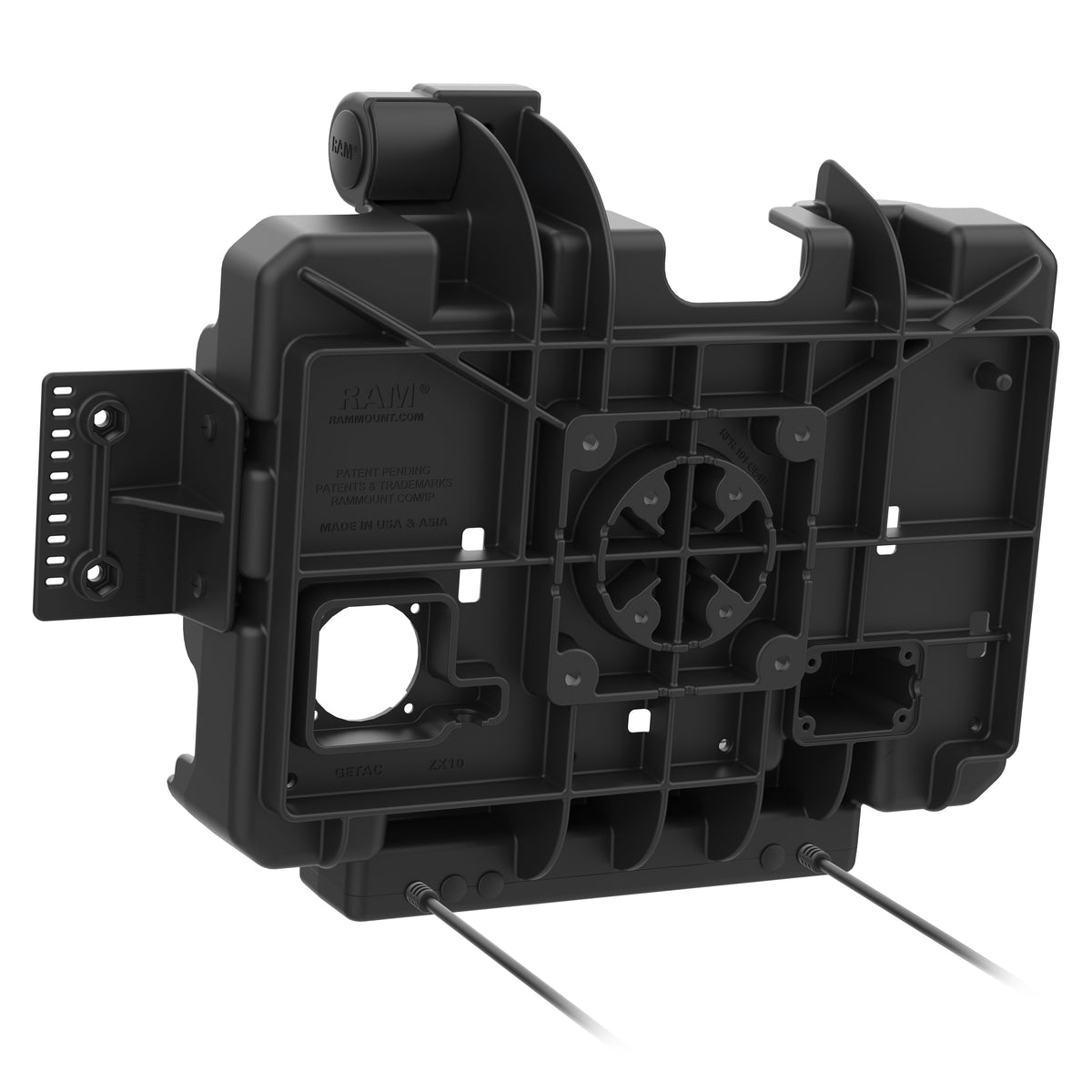 RAM Mounts power + dual USB data dock for Getac ZX10 rugged tablet – further view