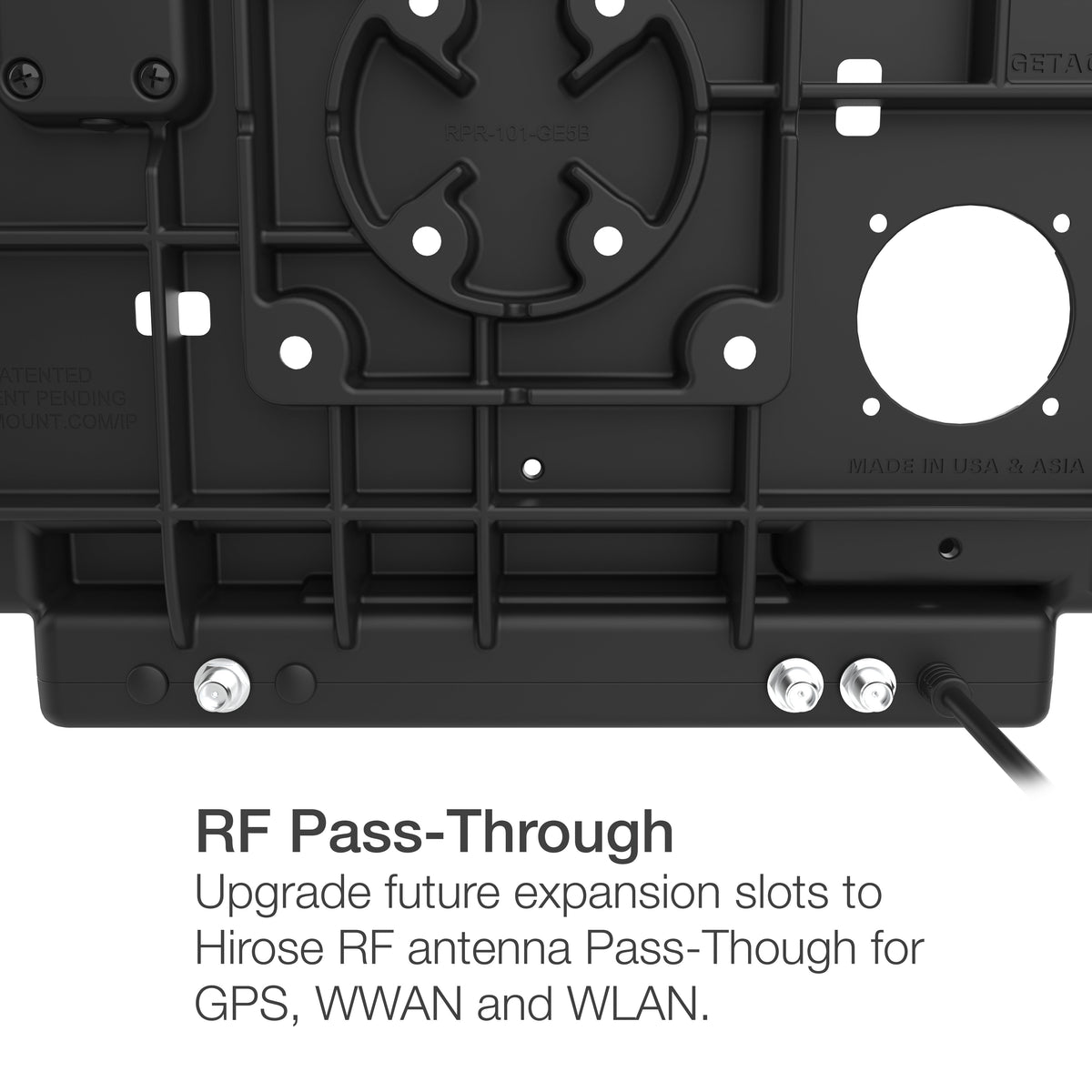 RAM Mounts key-locking power + dual USB data dock for Getac ZX80 rugged tablet – additional product photo