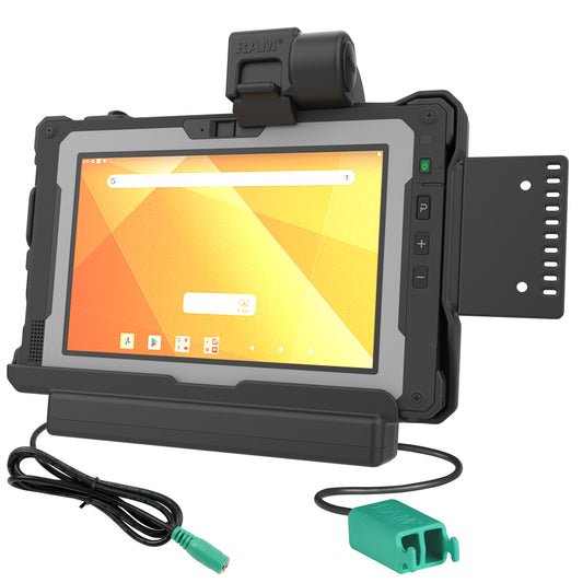 RAM Mounts power + dual USB data dock for Getac ZX80 rugged tablet – product photo