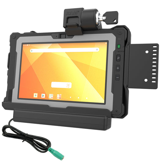 RAM Mounts key-locking Form-Fit powered dock for Getac ZX80 rugged tablet – product photo