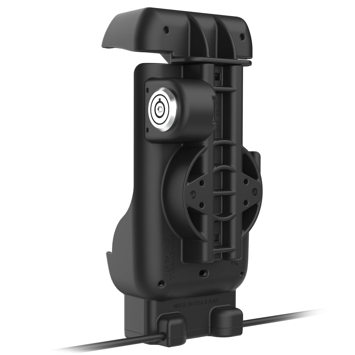 RAM Mounts key-locking powered dock + USB-a for Honeywell CT40, CT45 and CT47 – another angle