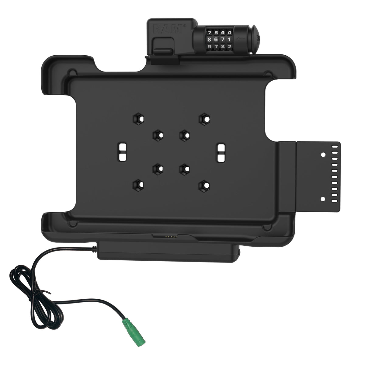 RAM Mounts combo-locking powered dock for Honeywell RT10 rugged tablet – alternative view