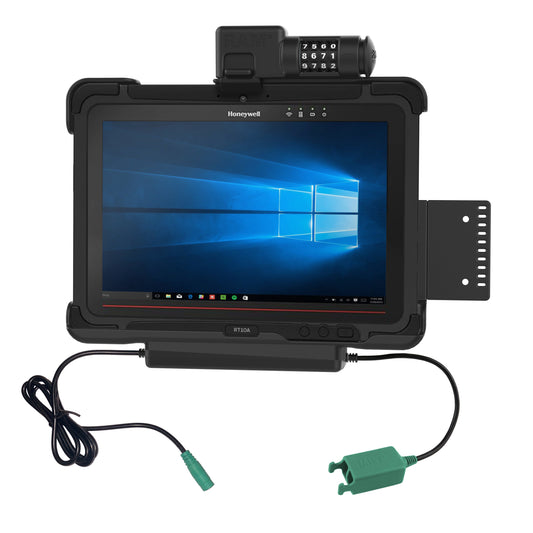 RAM Mounts combo-locking power + dual USB dock for Honeywell RT10 rugged tablet – product photo