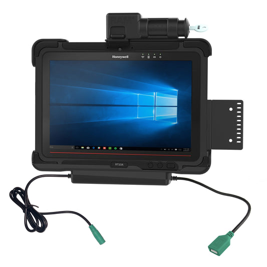RAM Mounts key-locking power + data dock for Honeywell RT10 rugged tablet – product photo