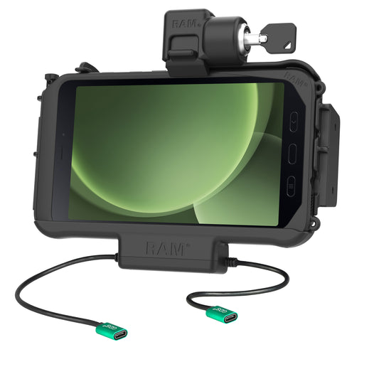 RAM Mounts Locking USB-C Modular Dock + USB-C Data for Samsung Tab Active5 and 3 – product photo