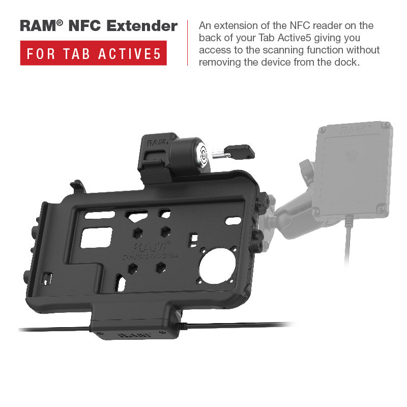 RAM Mounts Locking Thin-Dock Powered Dock + USB-A & RJ45 Data for Samsung Tab Active5 and 3 – additional view