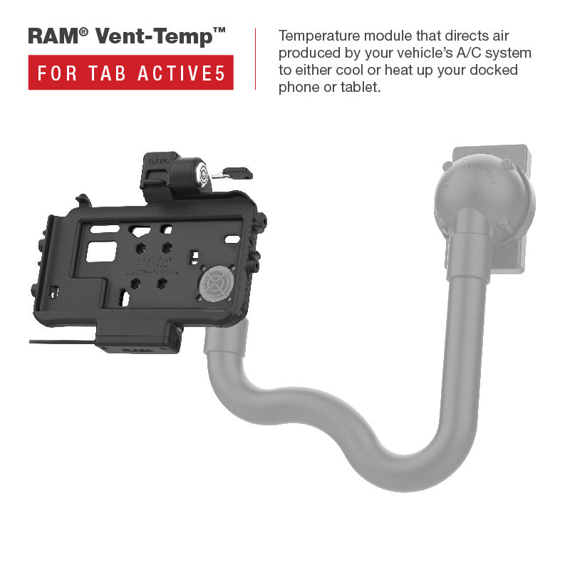 RAM Mounts Locking Thin-Dock Powered Dock for Samsung Tab Active5 and 3 – another angle