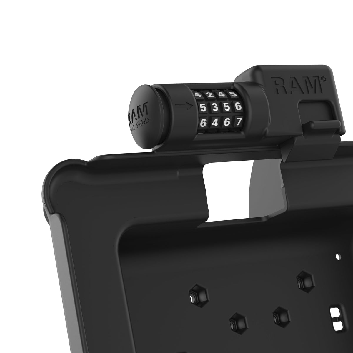 RAM Mounts combination-locking GDS powered dock for Zebra ET5x 10.1" rugged tablets – another angle
