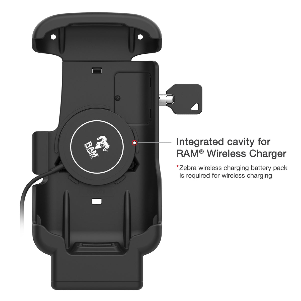 RAM Mounts key-locking non-powered Form-Fit dock for Zebra TC53 and TC58 – view 4