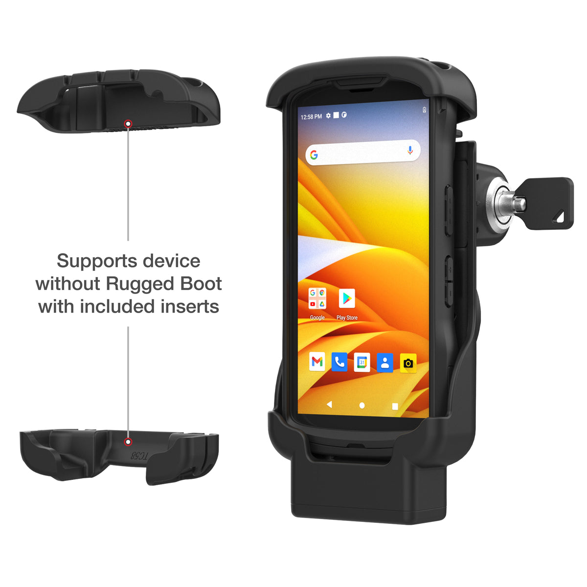 RAM Mounts key-locking non-powered Form-Fit dock for Zebra TC53 and TC58 – view 5
