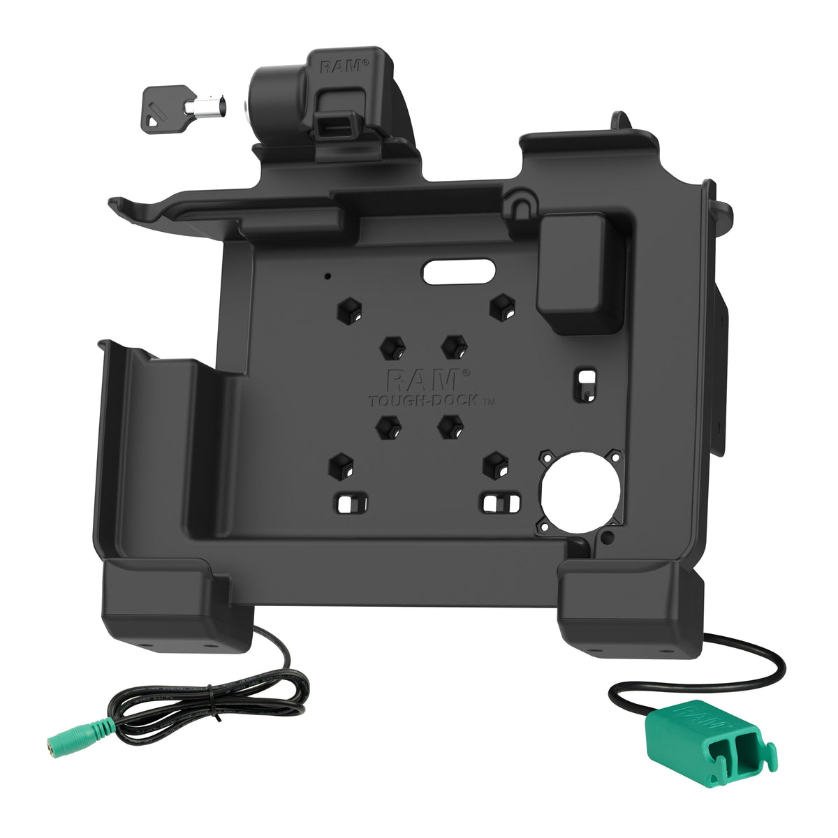RAM Mounts Key-Locking Power + Dual USB-A Dock for Zebra ET60 and ET65 – alternative view